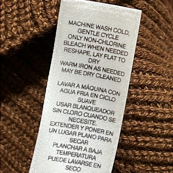 Chico’s womens sz 2 (12) cutout turtleneck sweater long sleeve brandy brown NWT - Picture 9 of 14